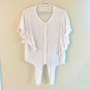 Mustard Seed White Tie Crop Top Size L